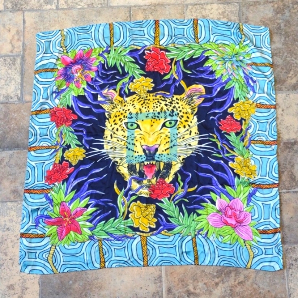 LuLaRoe cheetah floral tattoo style print scarf